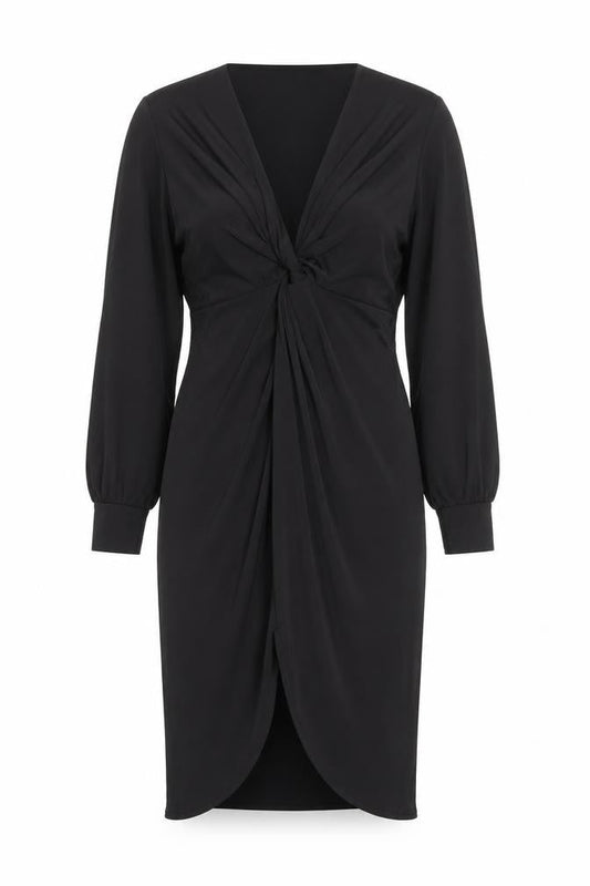 Boohoo Womens Black Polyester Shift Size 6 V-Neck Pullover