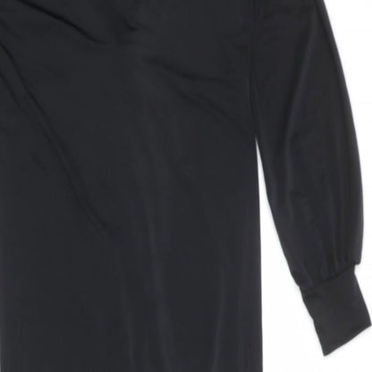 Boohoo Womens Black Polyester Shift Size 6 V-Neck Pullover