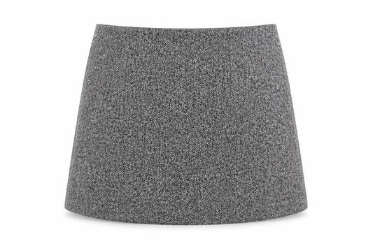 Topshop Womens Grey Cotton A-Line Skirt Size 10 Zip