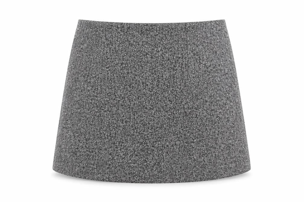 Topshop Womens Grey Cotton A-Line Skirt Size 10 Zip