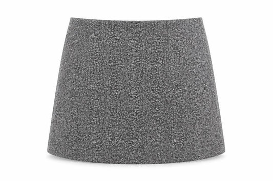 Topshop Womens Grey Cotton A-Line Skirt Size 10 Zip