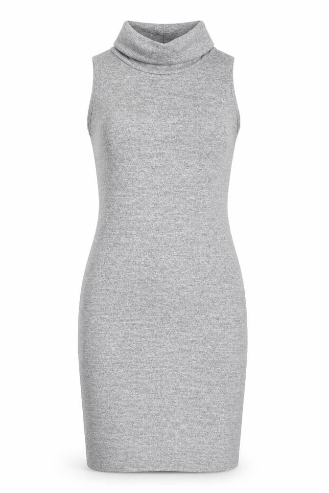 Miss Glitz Womens Grey Polyester Shift Size S Roll Neck Pullover - Size S-M