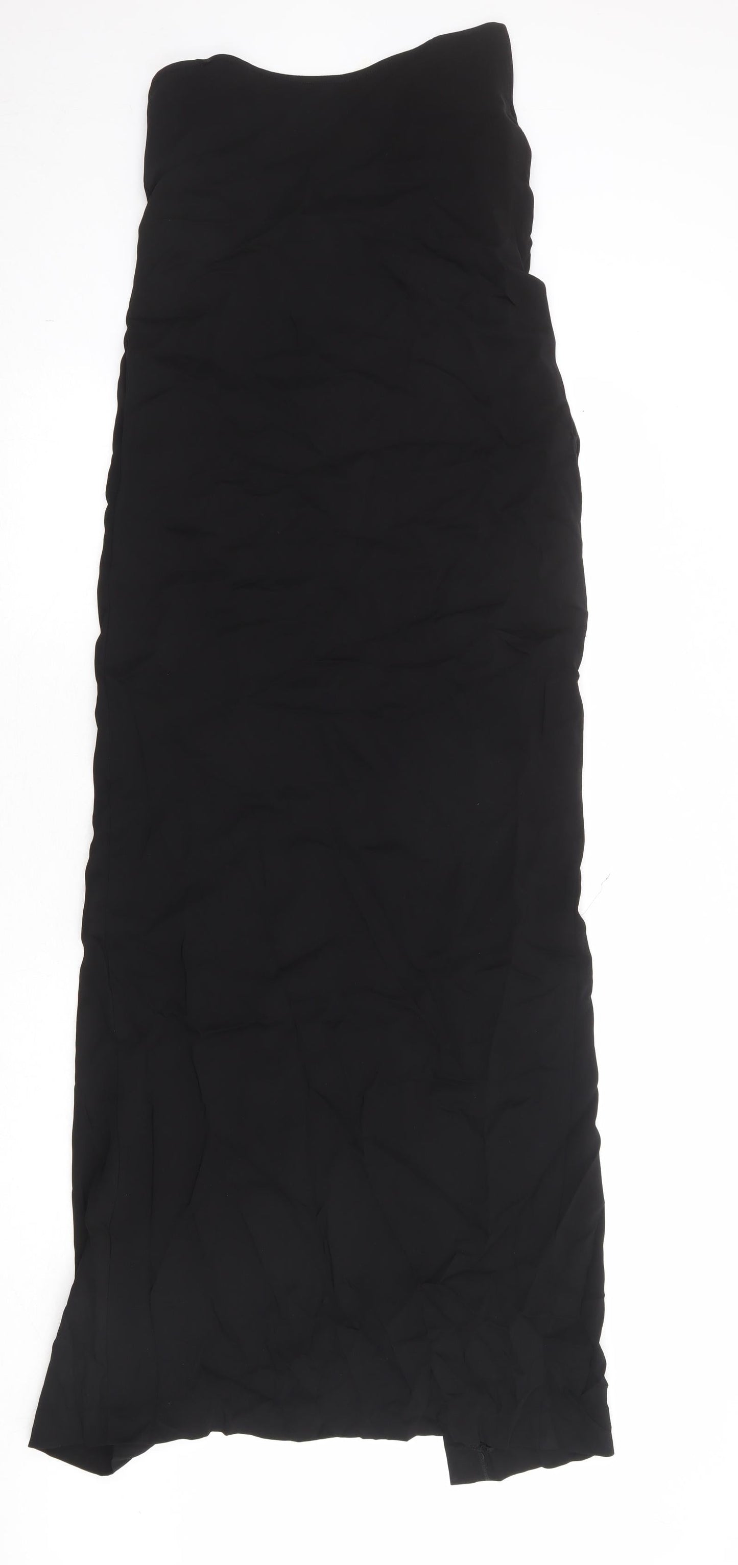 Zara Womens Black Viscose Tank Dress Size XS Round Neck Zip