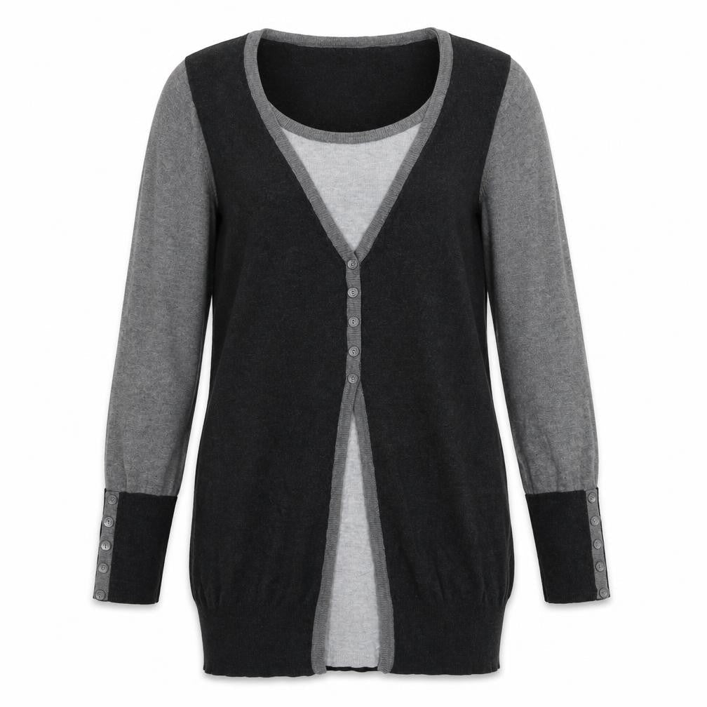 M&Co Womens Grey Round Neck Viscose Pullover Jumper Size L