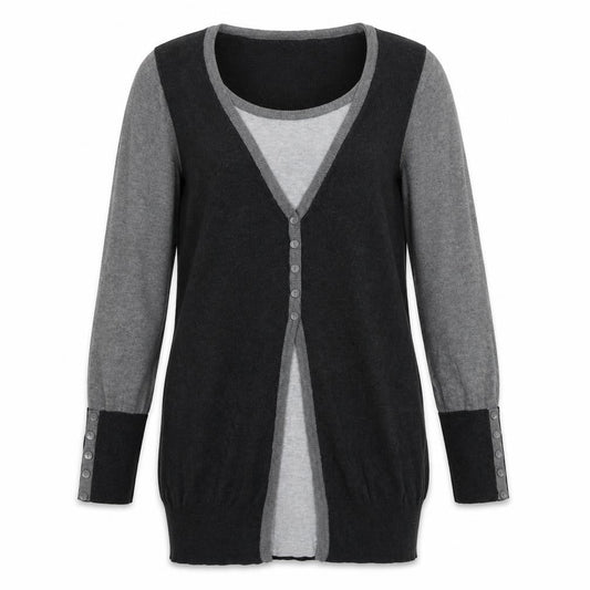 M&Co Womens Grey Round Neck Viscose Pullover Jumper Size L