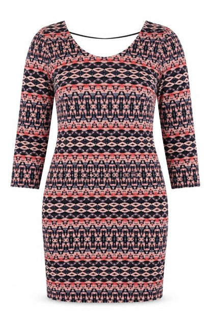 Vero Moda Womens Multicoloured Geometric Viscose Mini Size L Round Neck Pullover