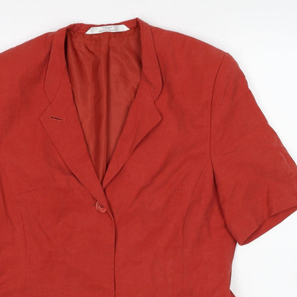 Marks & Spencer Womens Red Jacket Blazer Size 12 Button