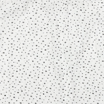 Zara Womens White Polka Dot Polyester Basic Button-Up Size S Mock Neck