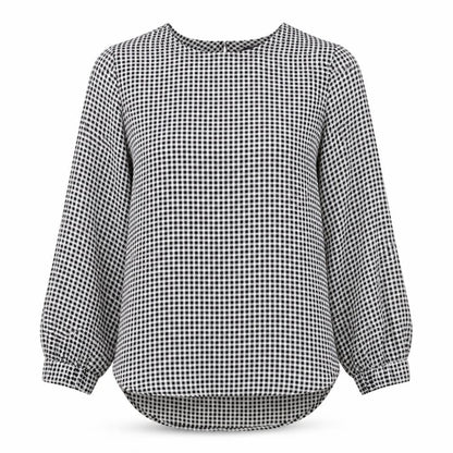 Marks & Spencer Womens Black Geometric Polyester Basic Blouse Size 10 Round Neck