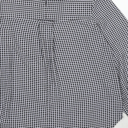 Marks & Spencer Womens Black Geometric Polyester Basic Blouse Size 10 Round Neck