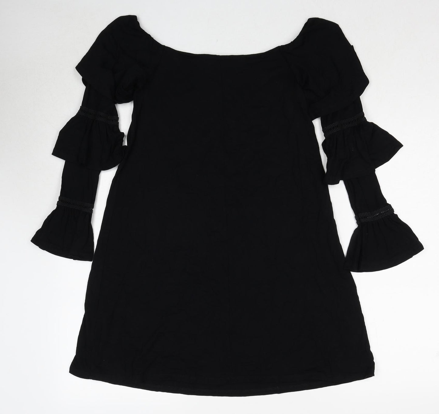 ASOS Womens Black Viscose A-Line Size 8 Off the Shoulder Pullover