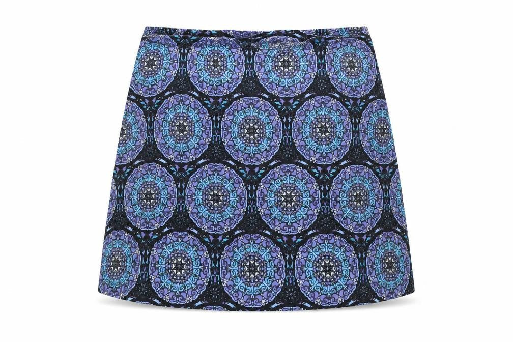 Motel Rocks Womens Multicoloured Geometric Cotton A-Line Skirt Size XS Zip