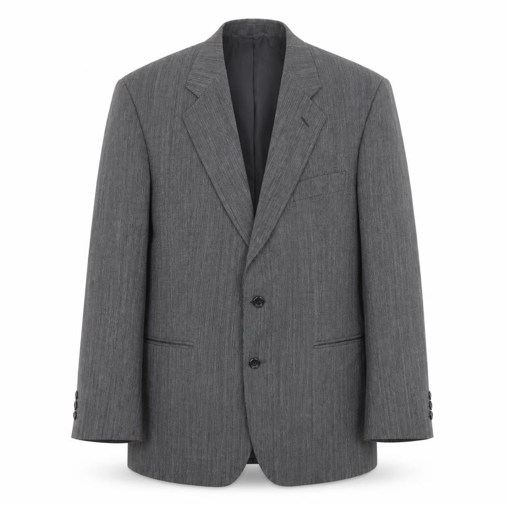 Pinstripe Mens Grey Polyester Jacket Suit Jacket Size 44 Regular