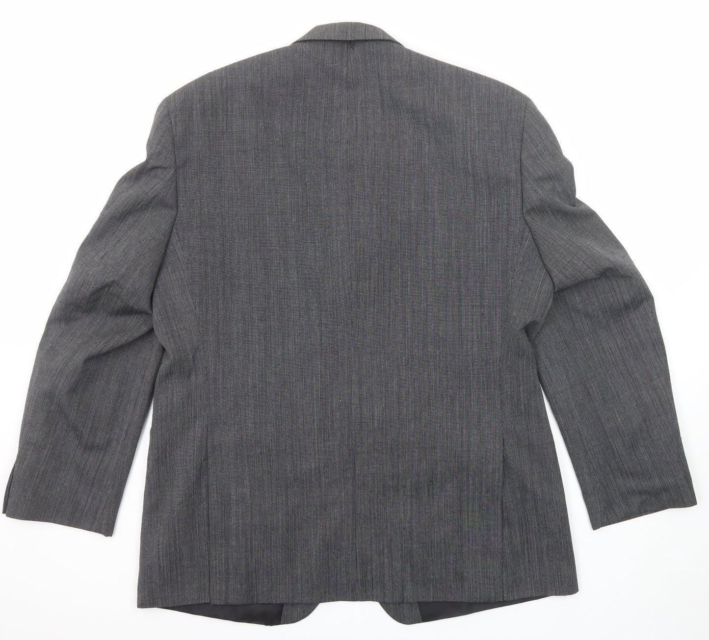 Pinstripe Mens Grey Polyester Jacket Suit Jacket Size 44 Regular