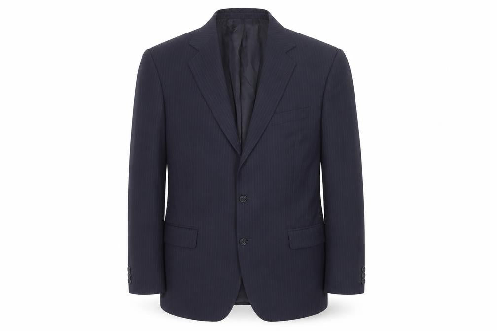 Marks & Spencer Mens Blue Striped Wool Jacket Suit Jacket Size 42 Regular