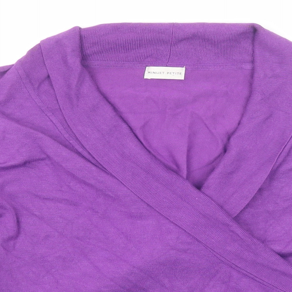 Minuet Womens Purple V-Neck Viscose Pullover Jumper Size 14