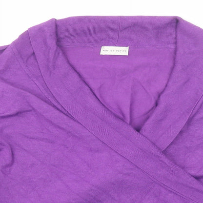 Minuet Womens Purple V-Neck Viscose Pullover Jumper Size 14