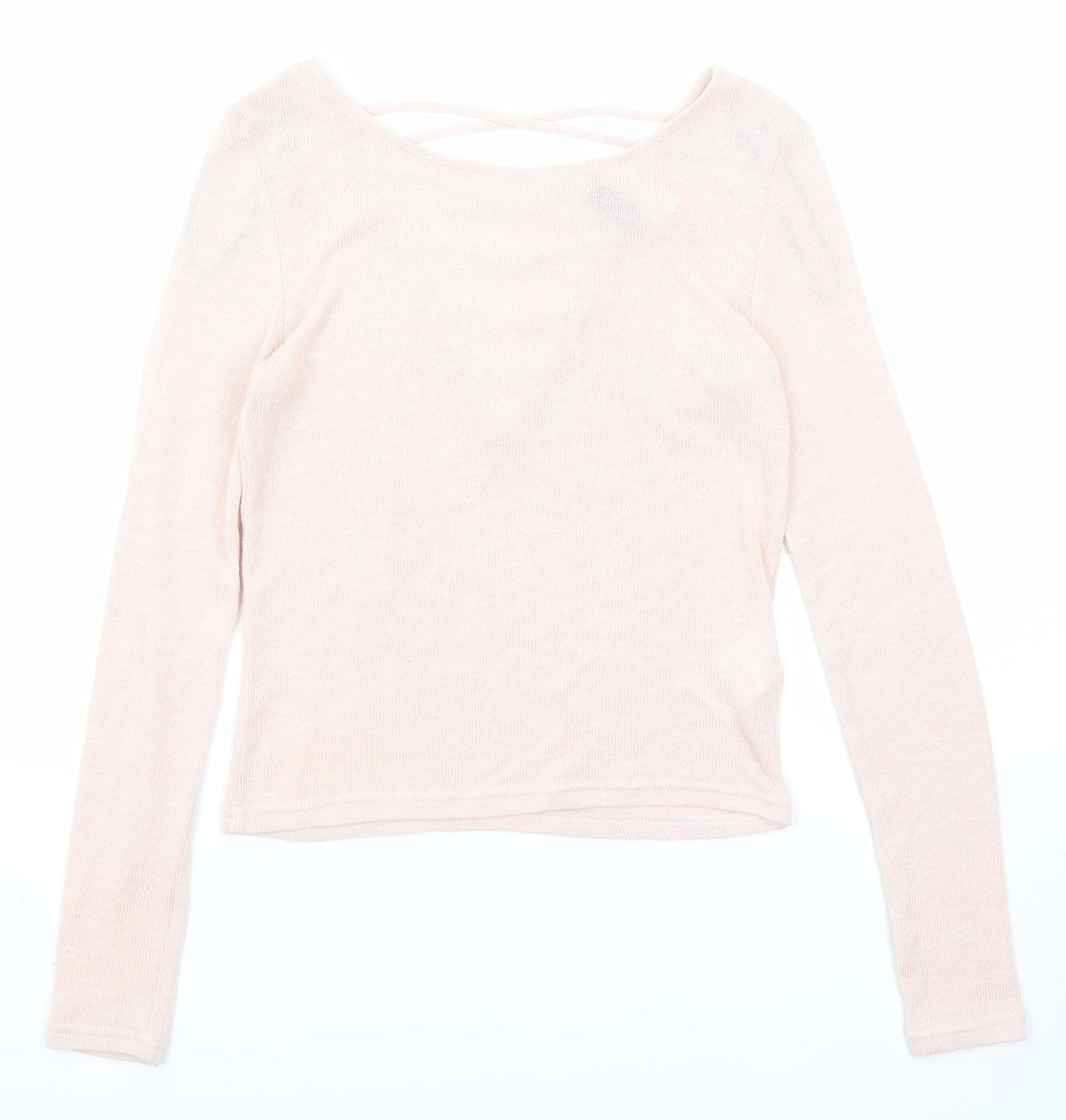 Divided by H&M Womens Pink Boat Neck Polyester Pullover Jumper Size S