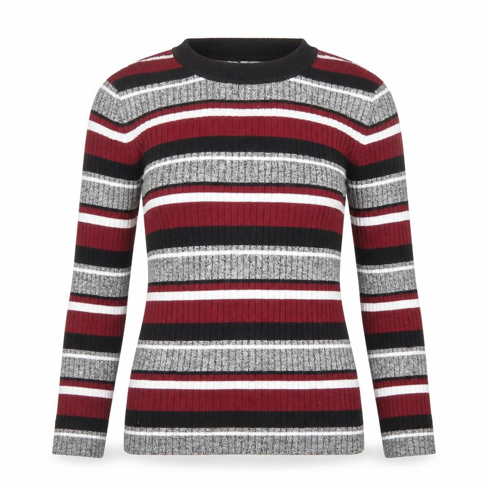 Divided by H&M Womens Multicoloured Round Neck Striped Viscose Pullover Jumper Size XS