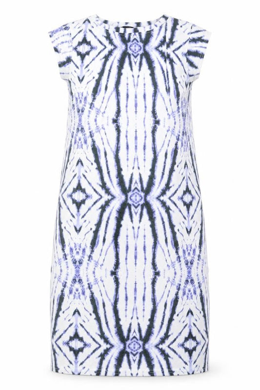 River Island Womens White Geometric Polyester A-Line Size 8 Round Neck Pullover