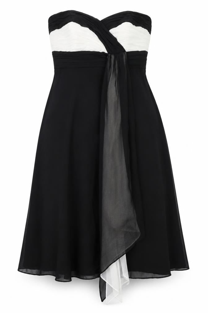 Debut Womens Black Colourblock Polyester Ball Gown Size 12 Sweetheart Zip
