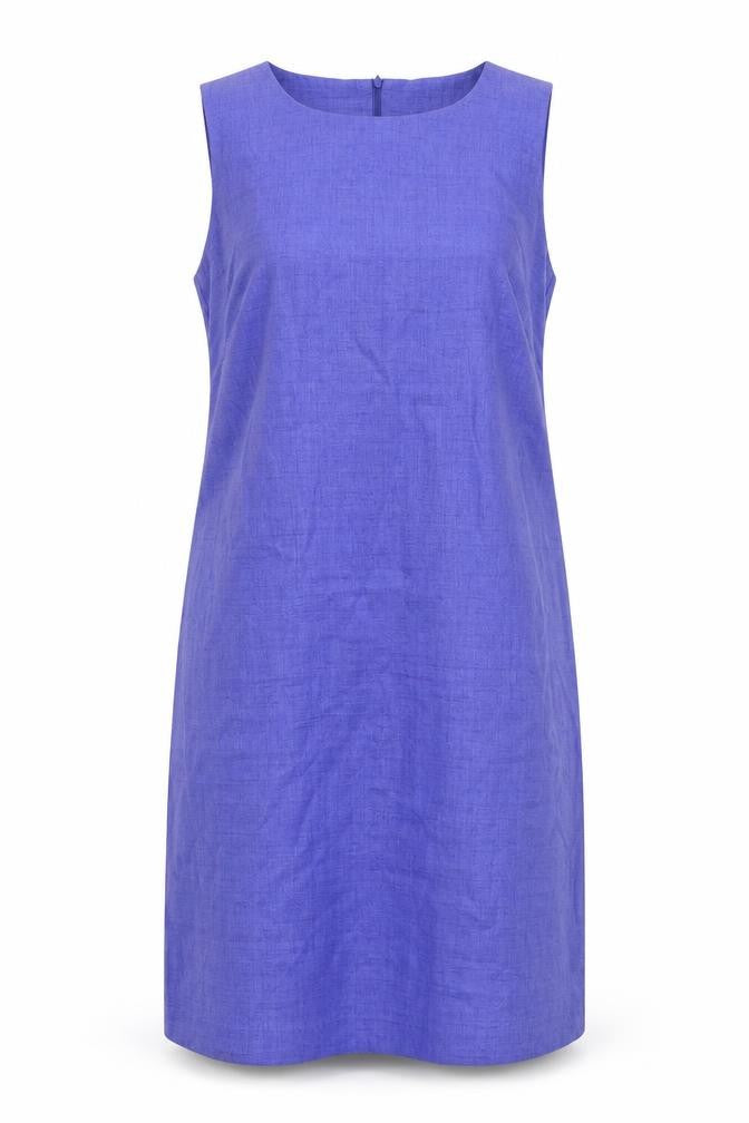 Leslie Fay Womens Blue Polyester A-Line Size 16 Round Neck Zip