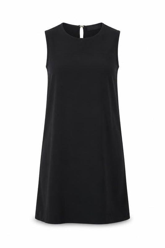 Dorothy Perkins Womens Black Polyester Shift Size 8 Round Neck Hook & Eye
