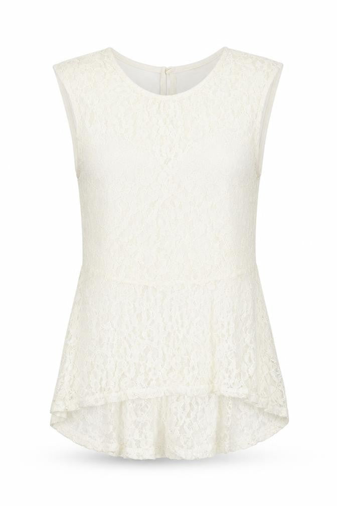 Miss Selfridge Womens Ivory Nylon Basic Tank Size 6 Round Neck