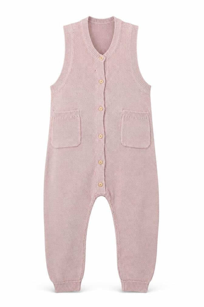 H&M Girls Pink Cotton Jumpsuit One-Piece Size 3 Years Button