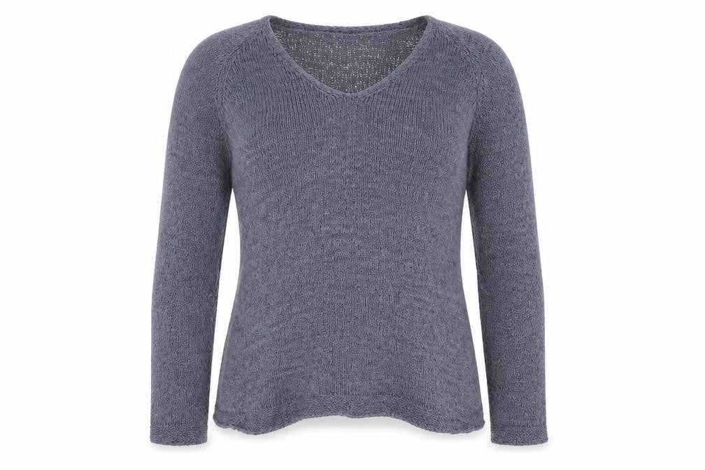 David Jones Womens Blue V-Neck Acrylic Pullover Jumper Size L
