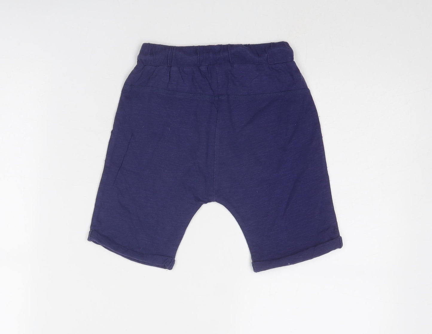 NEXT Boys Blue Cotton Jogger Trousers Size 3-4 Years Regular Drawstring