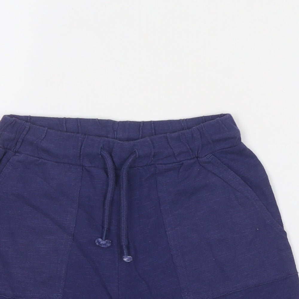 NEXT Boys Blue Cotton Jogger Trousers Size 3-4 Years Regular Drawstring