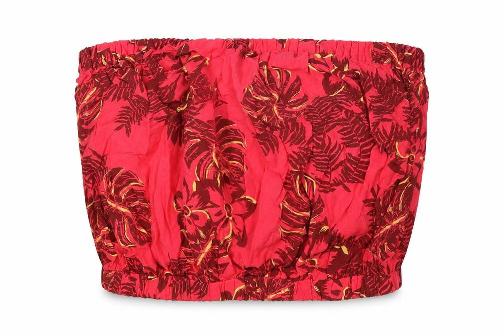 Topshop Womens Pink Floral Viscose Cropped Tank Size 8 Off the Shoulder