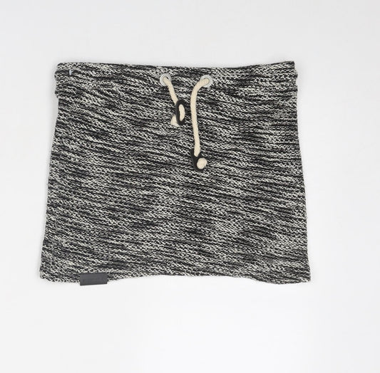 Shisha Womens Black Geometric Cotton A-Line Skirt Size XS Drawstring