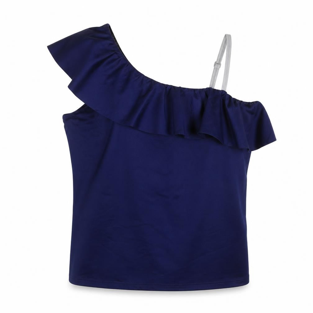 ASOS Womens Blue Polyester Basic Blouse Size 24 One Shoulder
