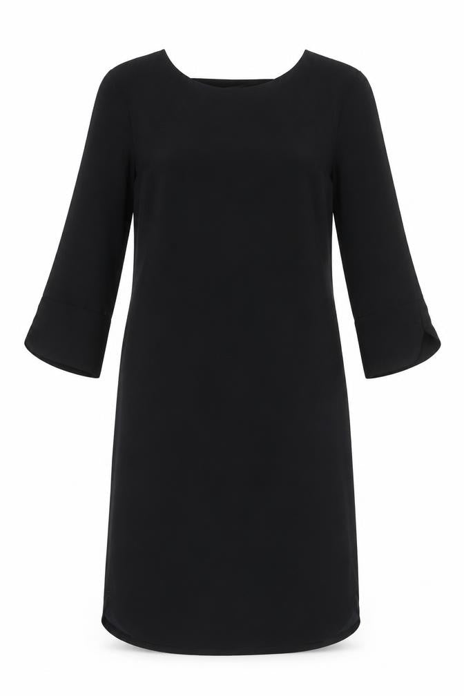 Marks & Spencer Womens Black Polyester A-Line Size 8 Round Neck Zip