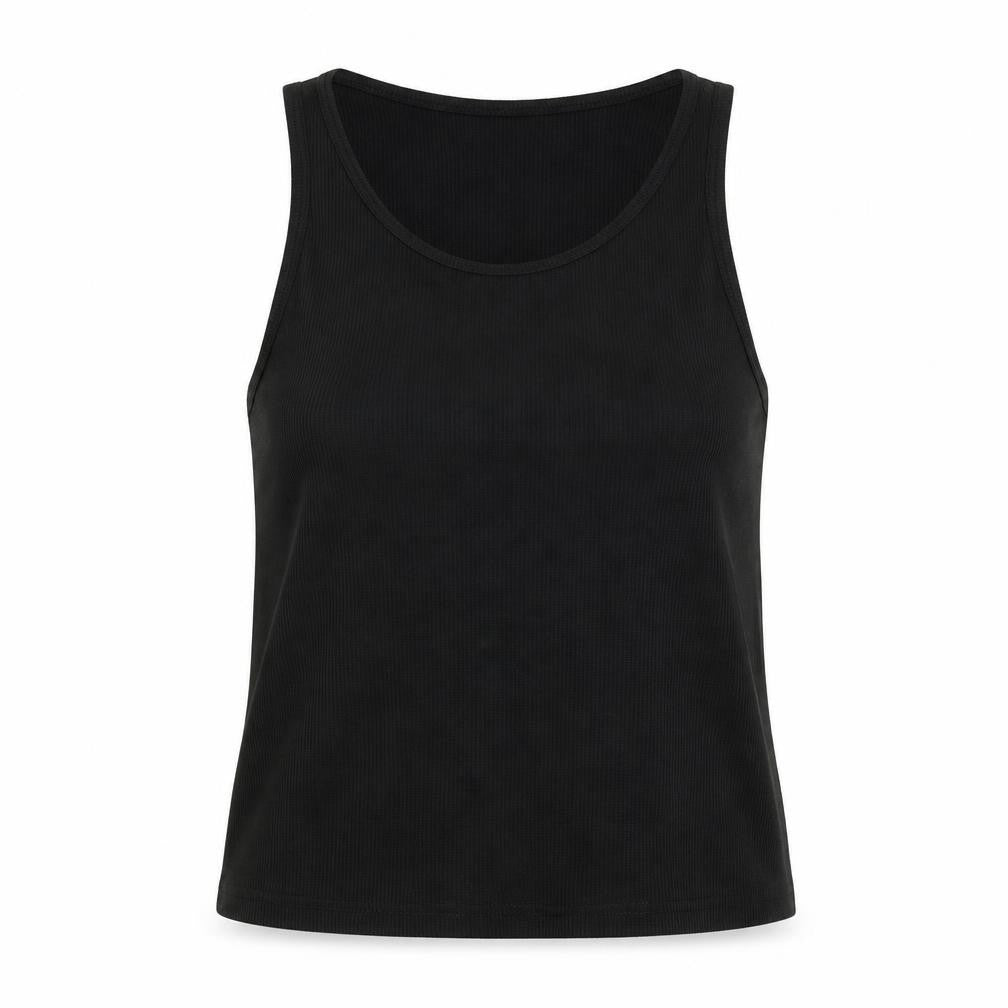 American Eagle Womens Black Viscose Basic Tank Size S Round Neck