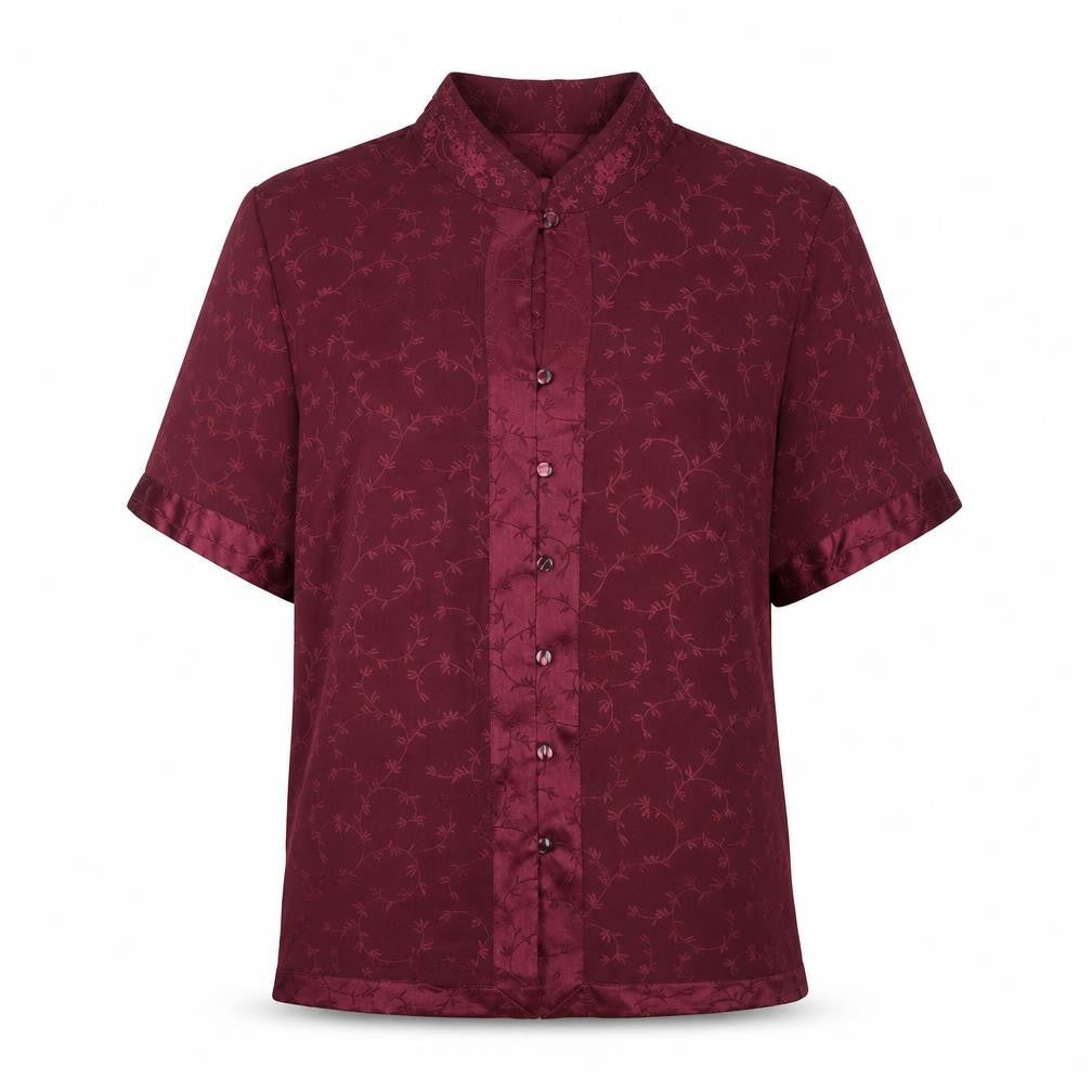 Marks & Spencer Womens Purple Floral Polyester Basic Button-Up Size 12 Round Neck