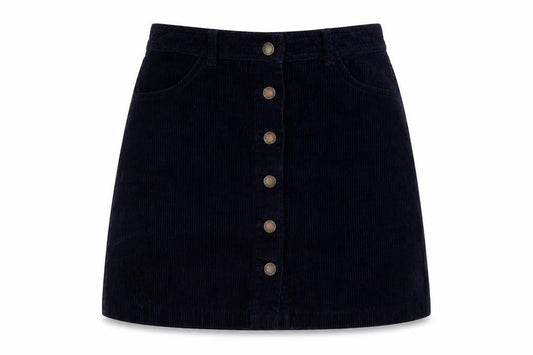 Miss Selfridge Womens Blue Cotton A-Line Skirt Size 10 Button