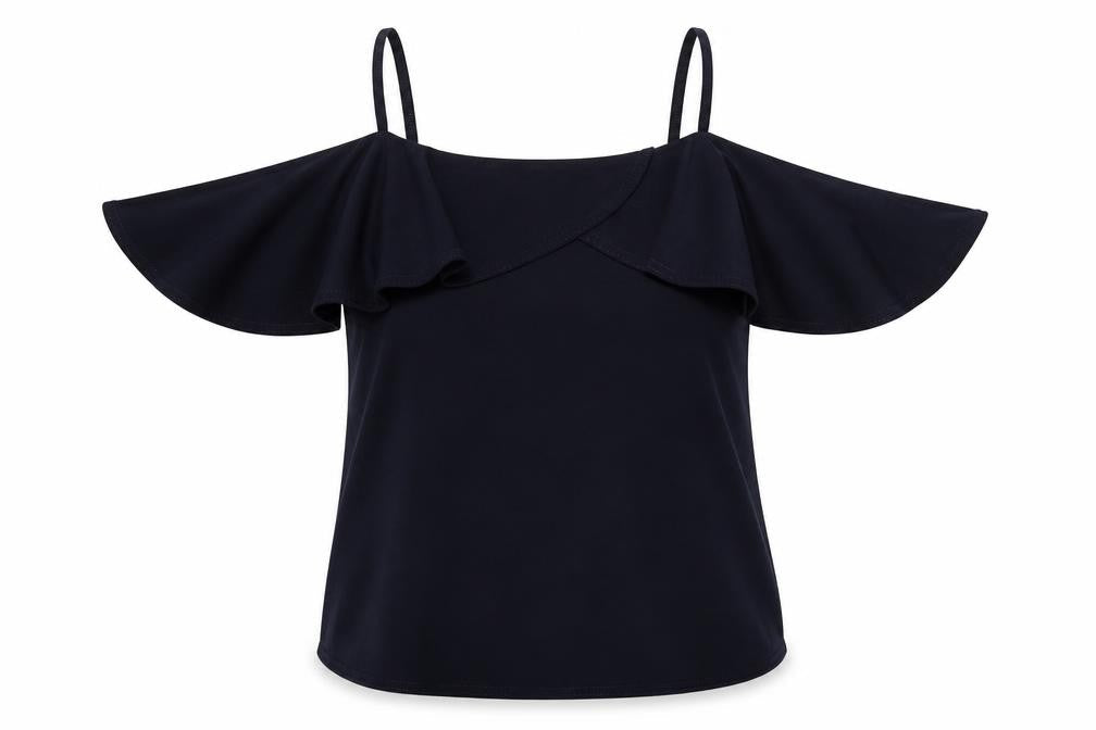 Dorothy Perkins Womens Blue Polyester Basic Blouse Size 12 Square Neck - Cold Shoulder Detail
