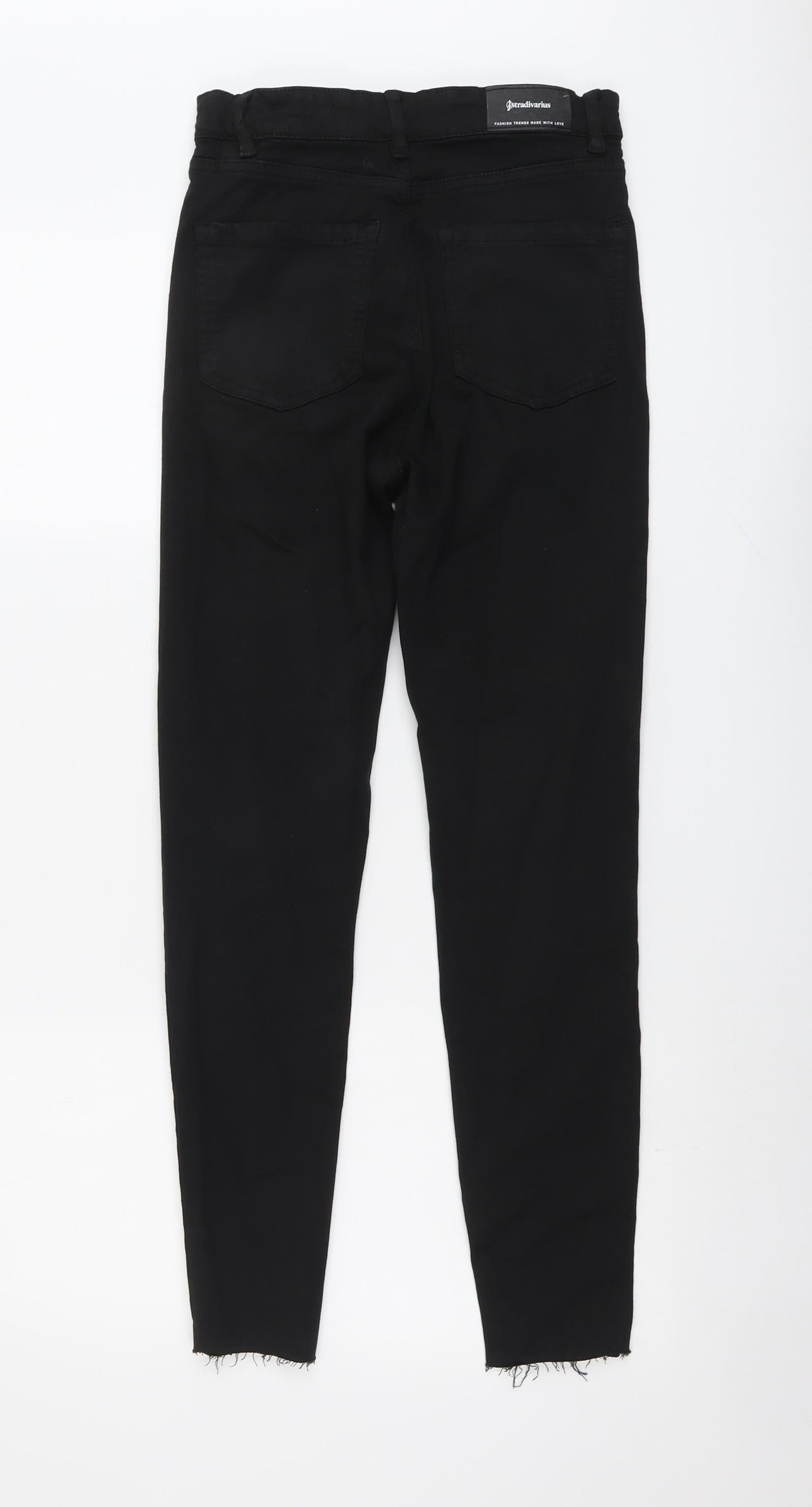 Stradivarius Womens Black Cotton Skinny Jeans Size 8 L27 in Regular Button