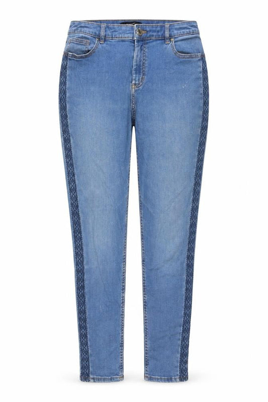 Per Una Womens Blue Cotton Skinny Jeans Size 14 L27 in Regular Button