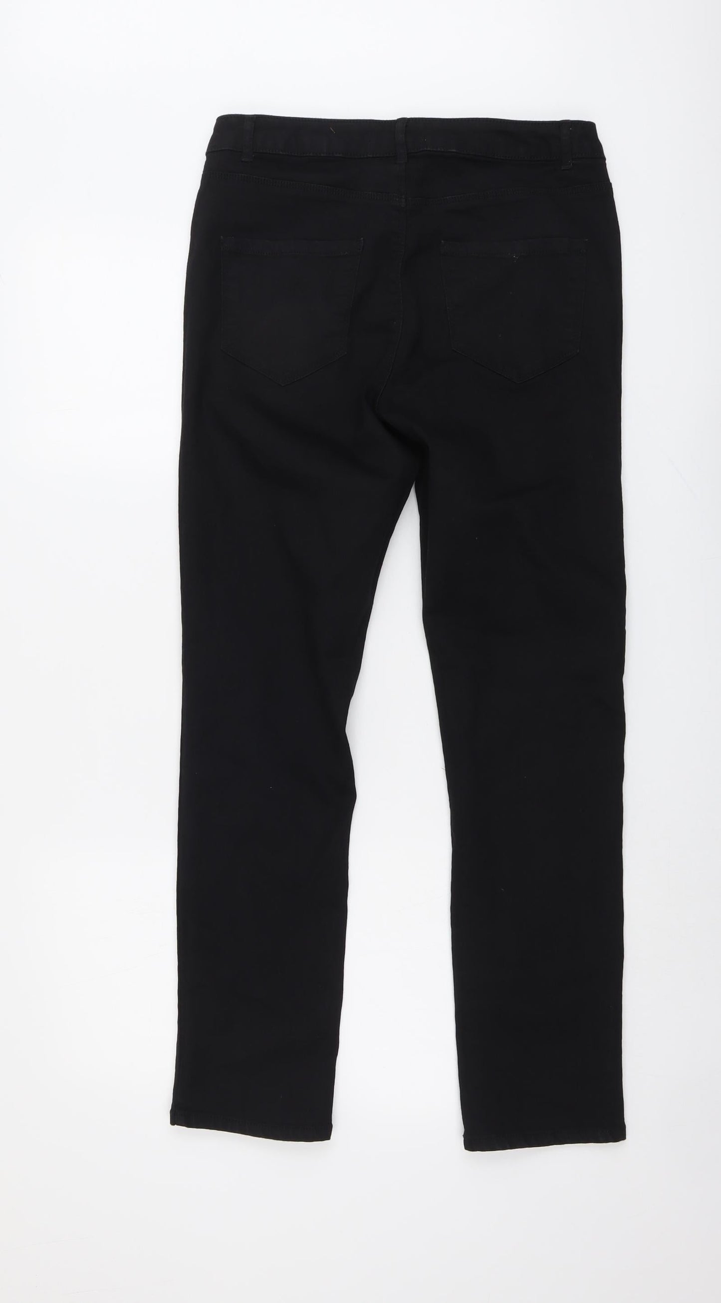 Dorothy Perkins Womens Black Cotton Skinny Jeans Size 12 L29 in Regular Button
