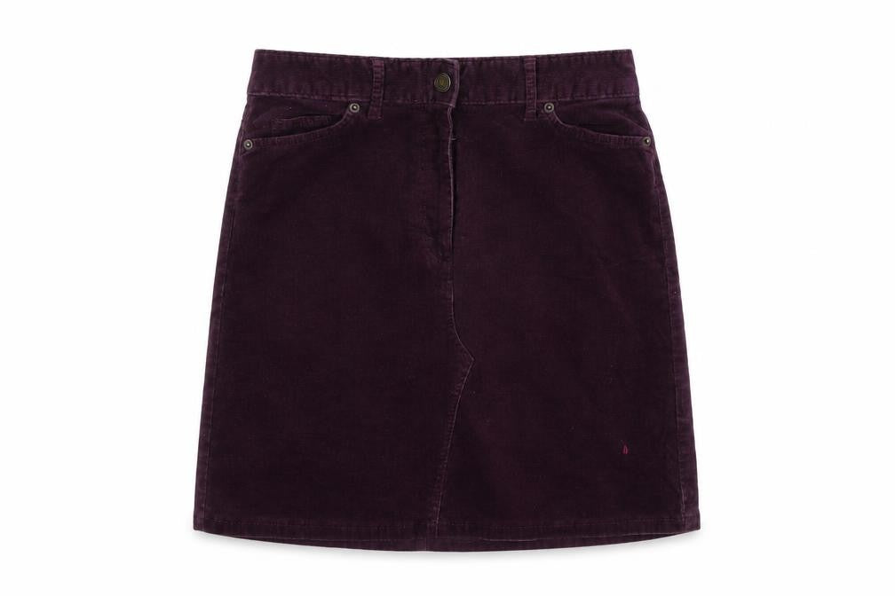 Marks & Spencer Womens Purple Cotton A-Line Skirt Size 8 Button