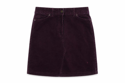 Marks & Spencer Womens Purple Cotton A-Line Skirt Size 8 Button