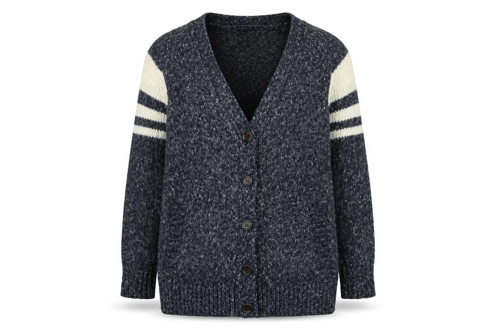 FOREVER 21 Womens Blue V-Neck Geometric Polyester Cardigan Jumper Size M