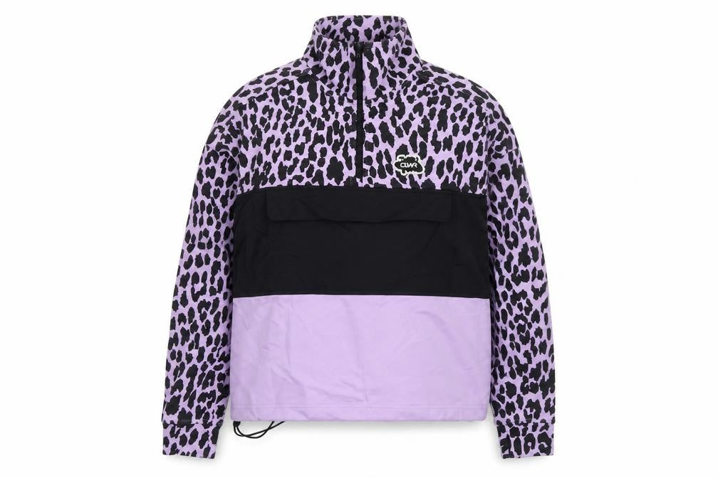 Colourwear Womens Purple Animal Print Cotton Pullover Sweatshirt Size S Zip - Leopard Pattern