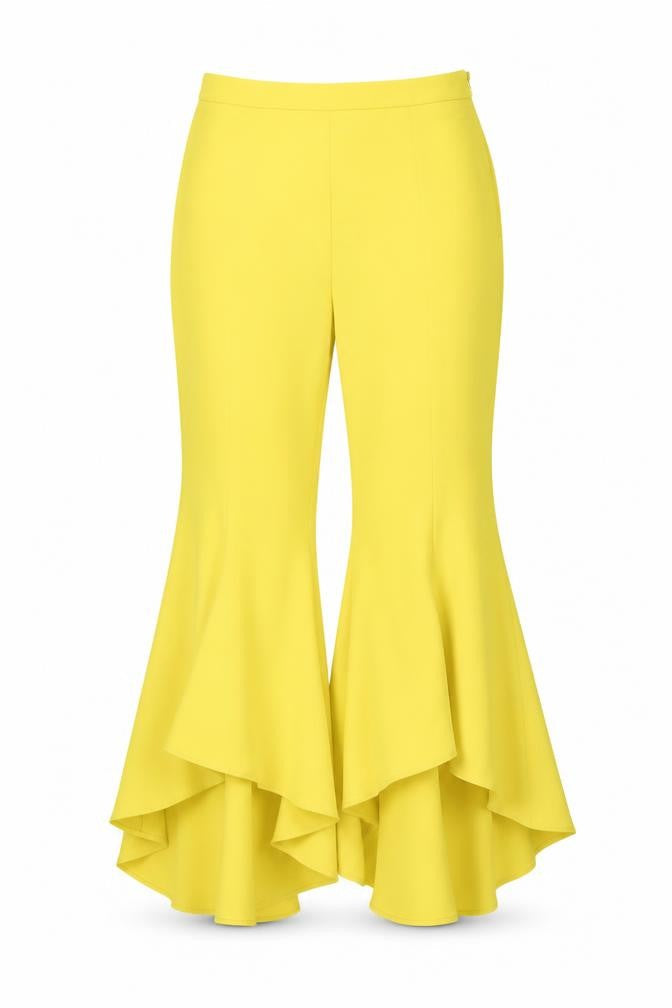River Island Womens Yellow Polyester Trousers Size 6 L21 in Regular Zip