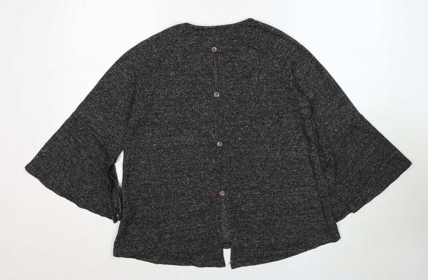 COIN 1804 Womens Grey Round Neck Viscose Pullover Jumper Size L