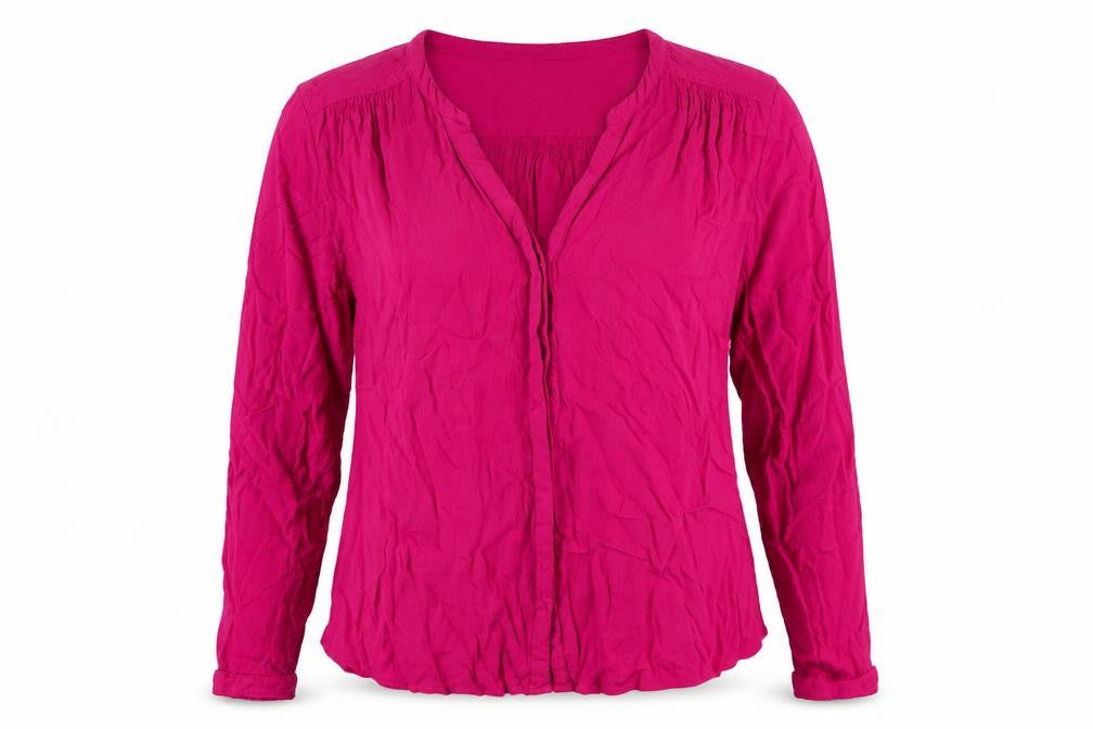 John Lewis Womens Pink Viscose Basic Button-Up Size 14 V-Neck